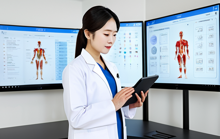 A highly competent Hanbang practitioner, fully clothed in a modest, professional Hanbang uniform, stands with a confident yet calm demeanor in a pristine, modern medical clinic. The setting subtly combines elements of traditional Korean aesthetics with advanced digital displays showcasing health analytics on a tablet, symbolizing the seamless integration of ancient wisdom and contemporary technology. Perfect anatomy, correct proportions, natural pose, well-formed hands, proper finger count, natural body proportions. Professional studio photography, soft natural light, high-definition, sharp focus. Safe for work, appropriate content, fully clothed, professional, family-friendly.