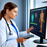 Smart Health Sensor Integration**

"A fully clothed female doctor in a professional lab coat, analyzing data from a smart health sensor connected to a patient, modern medical equipment in the background, perfect anatomy, correct proportions, safe for work, appropriate content, professional, modest clothing, family-friendly."

**