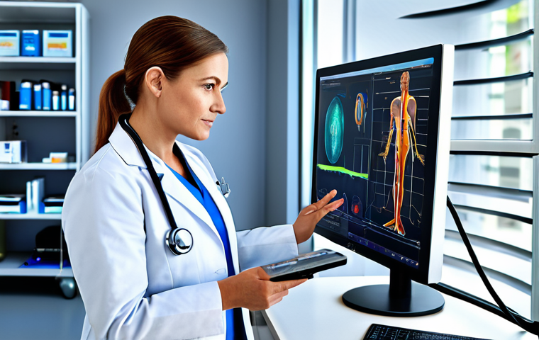Smart Health Sensor Integration**

"A fully clothed female doctor in a professional lab coat, analyzing data from a smart health sensor connected to a patient, modern medical equipment in the background, perfect anatomy, correct proportions, safe for work, appropriate content, professional, modest clothing, family-friendly."

**
