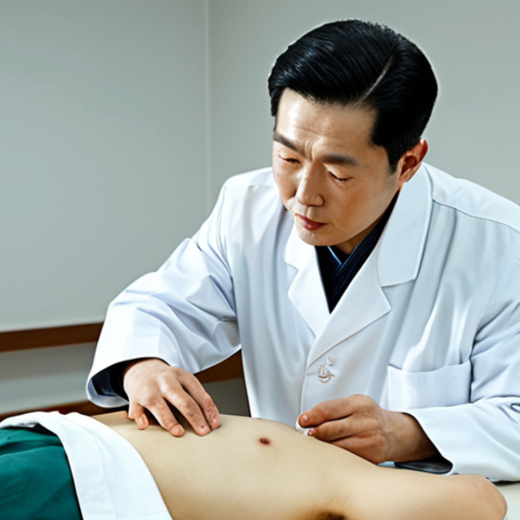 한의사로서의 하루 일과 - "A Korean Traditional Medicine doctor in a clean, well-lit clinic, examining a patient's pulse with ...