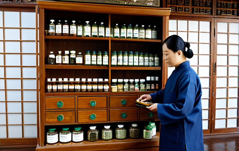 한의사로서의 하루 일과 - "A Korean Traditional Medicine doctor in a clean, well-lit clinic, examining a patient's pulse with ...