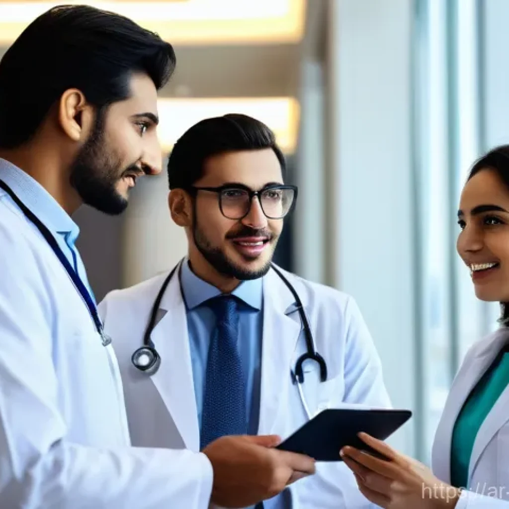 한의사와 동종업계 네트워킹 - **Prompt:** A diverse group of professional doctors, both male and female, from various ethnic backg...