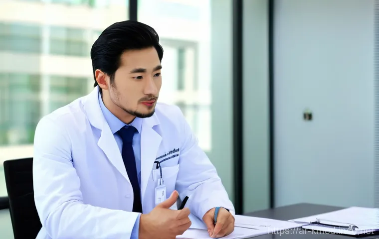 한의사 연봉 협상 전략 - **Prompt:** A confident and determined female Saudi doctor, wearing a modern modest hijab and profes...