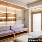 한의사와 한방 병원 운영 - A warm and inviting traditional Korean medical clinic interior designed for Arabic patients, featuri...