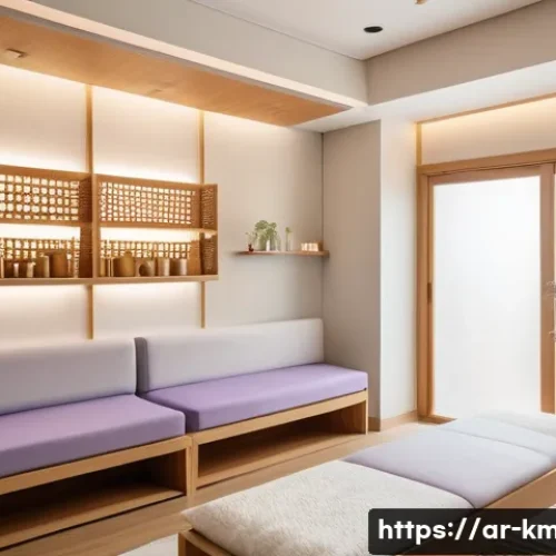 한의사와 한방 병원 운영 - A warm and inviting traditional Korean medical clinic interior designed for Arabic patients, featuri...