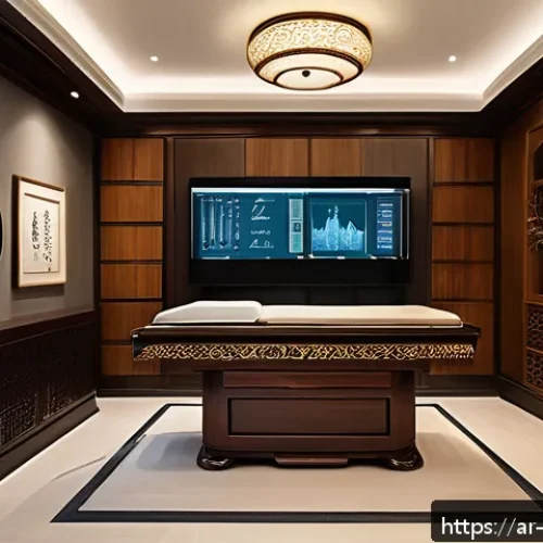 한의사 수입 증대 방법 - A modern traditional Chinese medicine clinic interior designed with a harmonious blend of classic As...