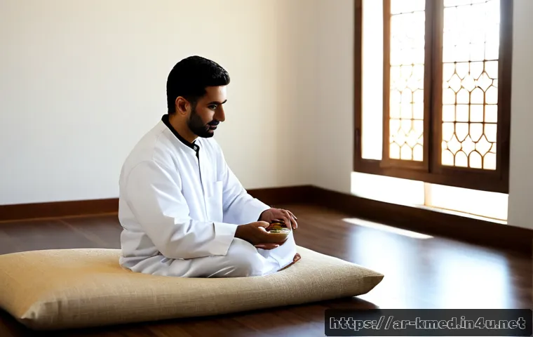 한의사와 명상 요법 - Photorealistic Arab male traditional medicine practitioner in a clean, serene wellness clinic, weari...